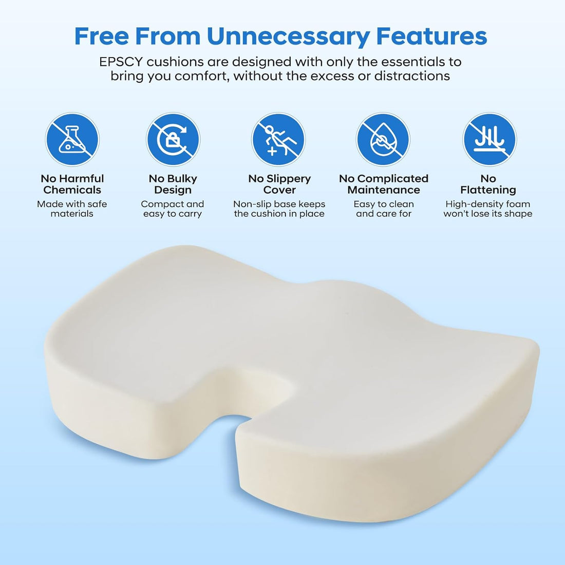 Epscy Memory Foam U-Shaped Cushion