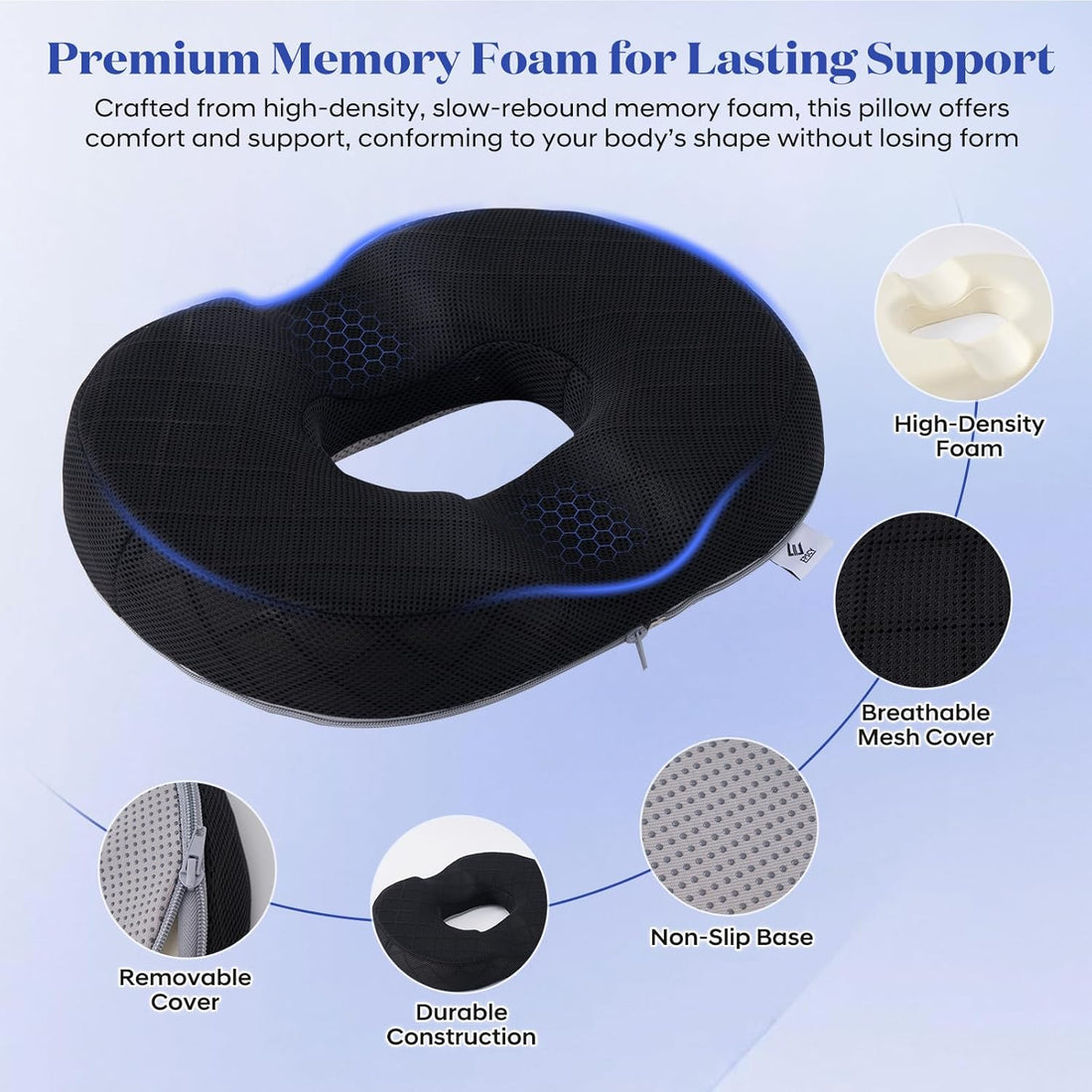 EPSCY Memory Foam Donut Cushion