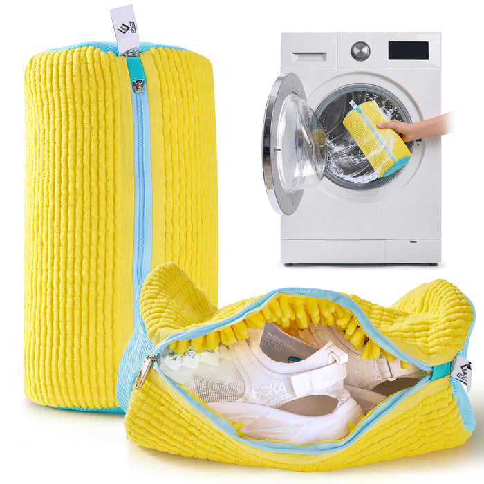 EPSCY shoe washing bag with sneakers inside, designed for washing machines and shoe protection.