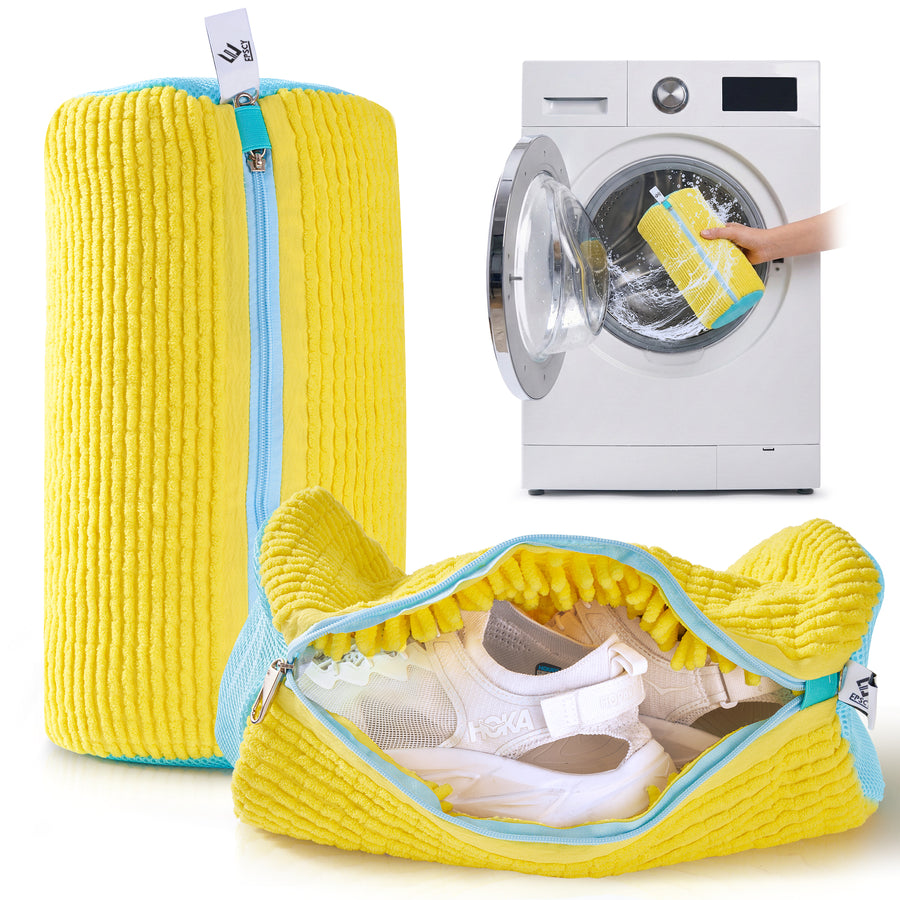EPSCY shoe washing bag with sneakers inside, designed for washing machines and shoe protection.